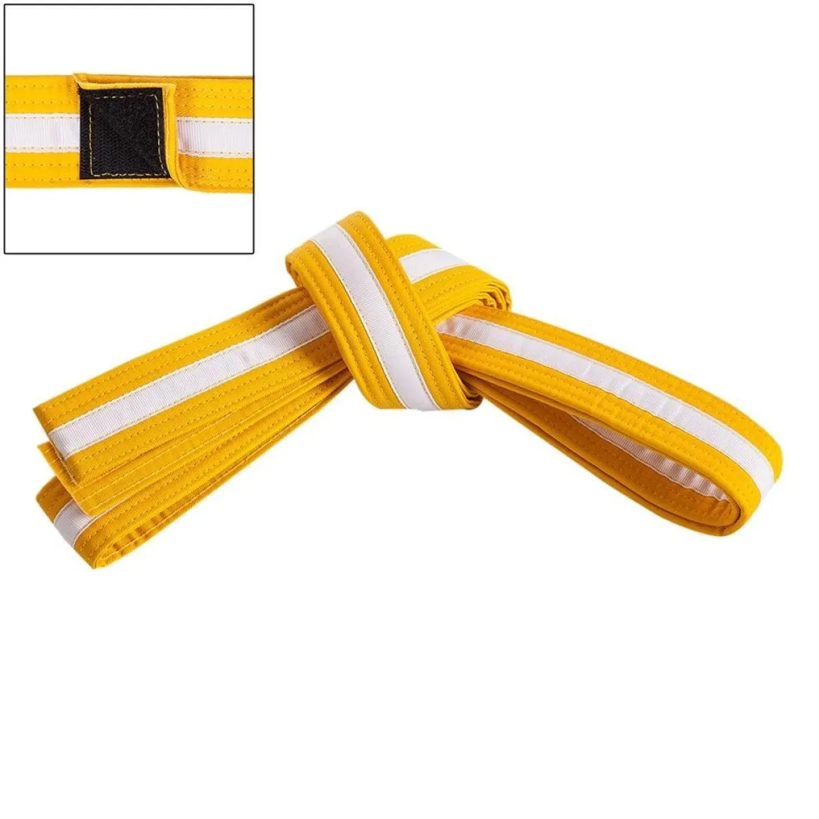 Adjustable White Striped Belt