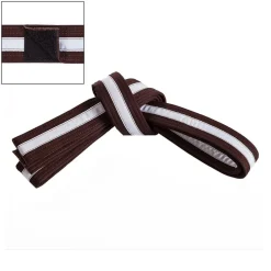 Adjustable White Striped Belt