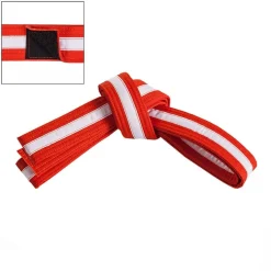 Adjustable White Striped Belt