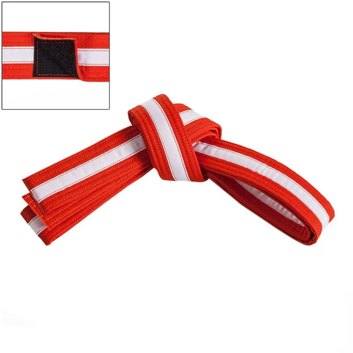 Adjustable White Striped Belt