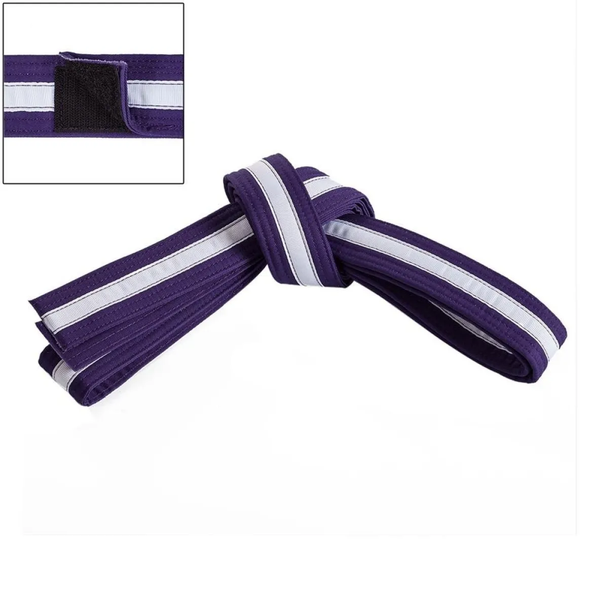 Adjustable White Striped Belt