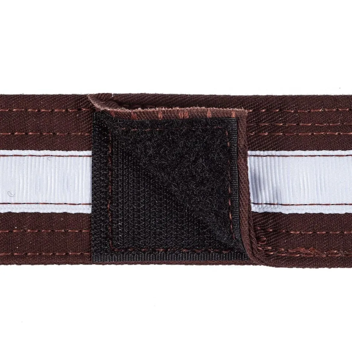 Adjustable White Striped Belt