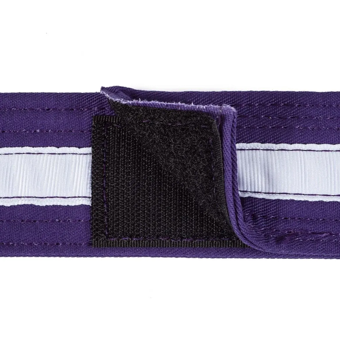 Adjustable White Striped Belt
