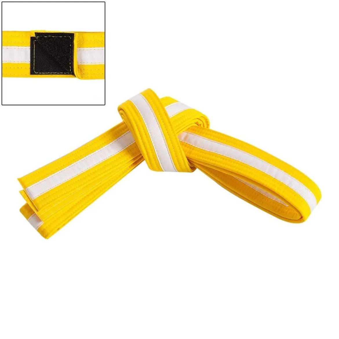 Adjustable White Striped Belt
