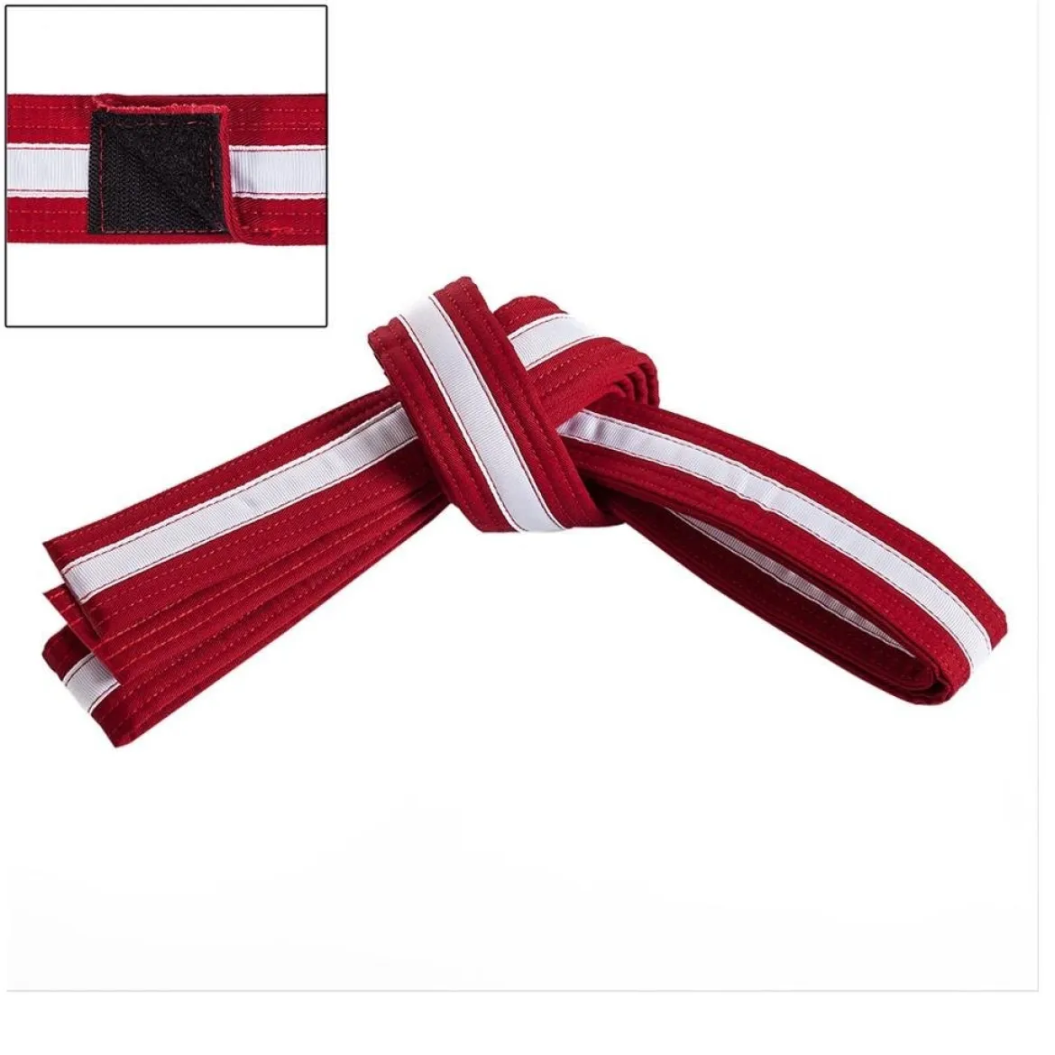 Adjustable White Striped Belt