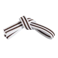 Double Wrap Double Striped White Belt