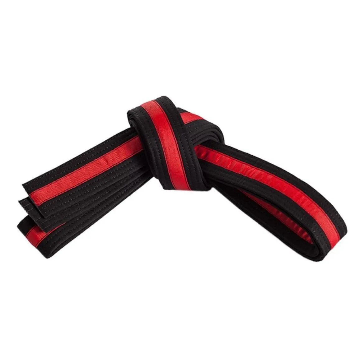 Double Wrap Striped Black Belt