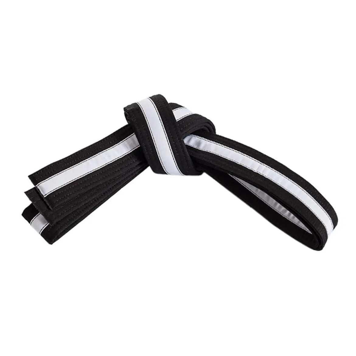 Double Wrap Striped Black Belt