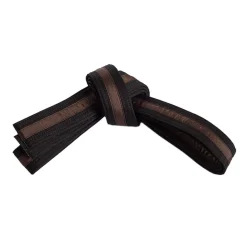 Double Wrap Striped Black Belt