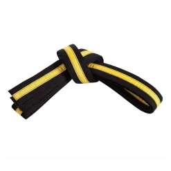 Double Wrap Striped Black Belt