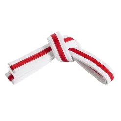 Double Wrap Striped White Belt