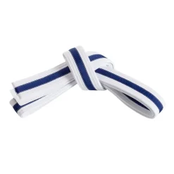 Double Wrap Striped White Belt