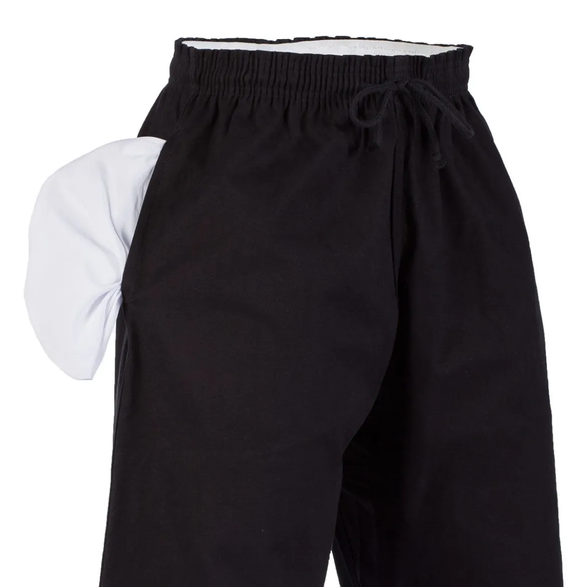 10 oz. Middleweight Brushed Cotton Elastic Waist Pants - Black