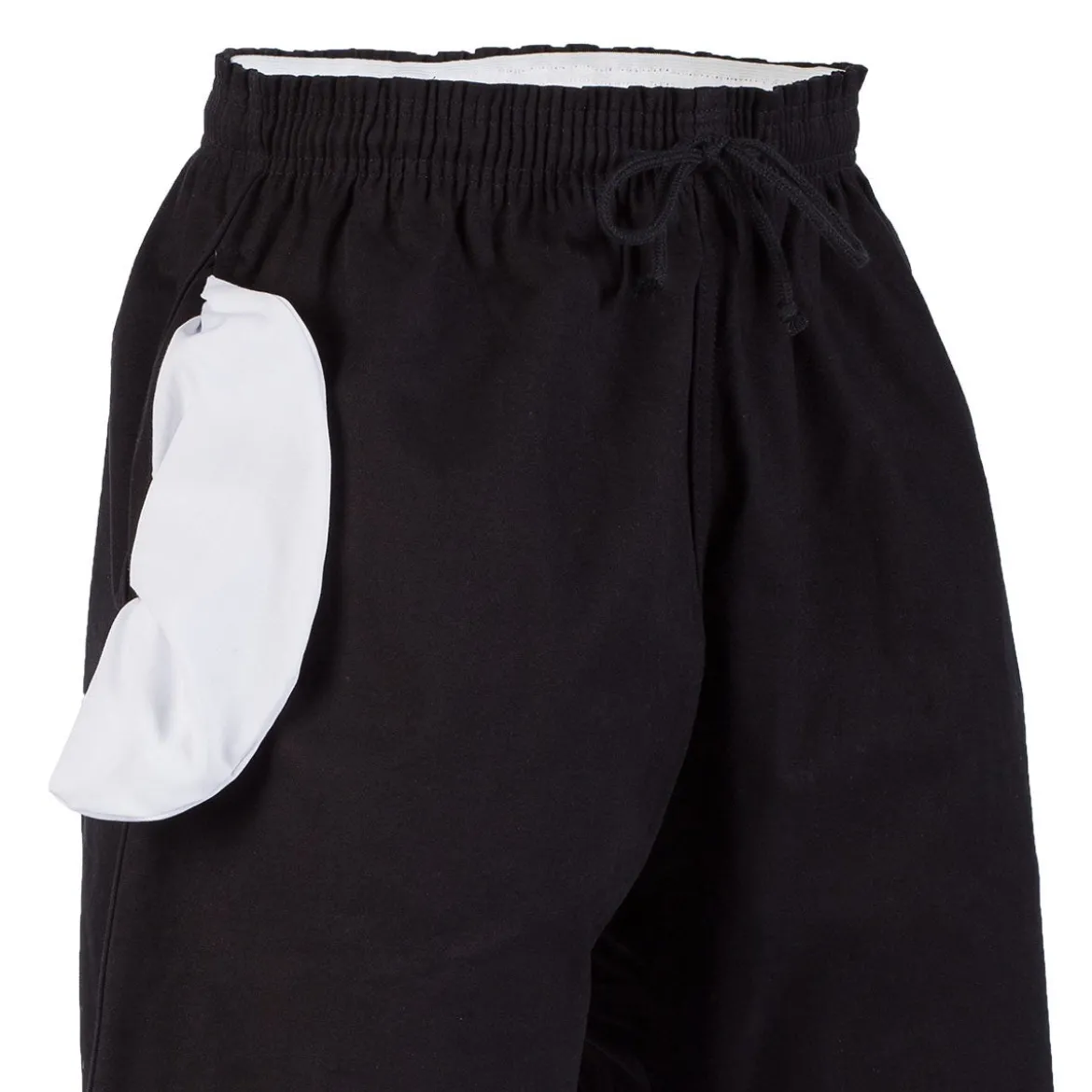 10 oz. Middleweight Brushed Cotton Elastic Waist Pants - Black