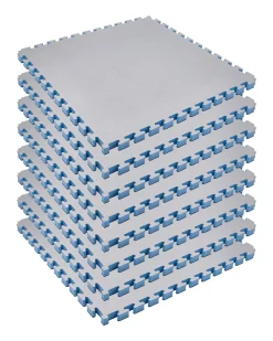 Reversible 1" Puzzle Mat Eight Piece Bundle - Grey/Black