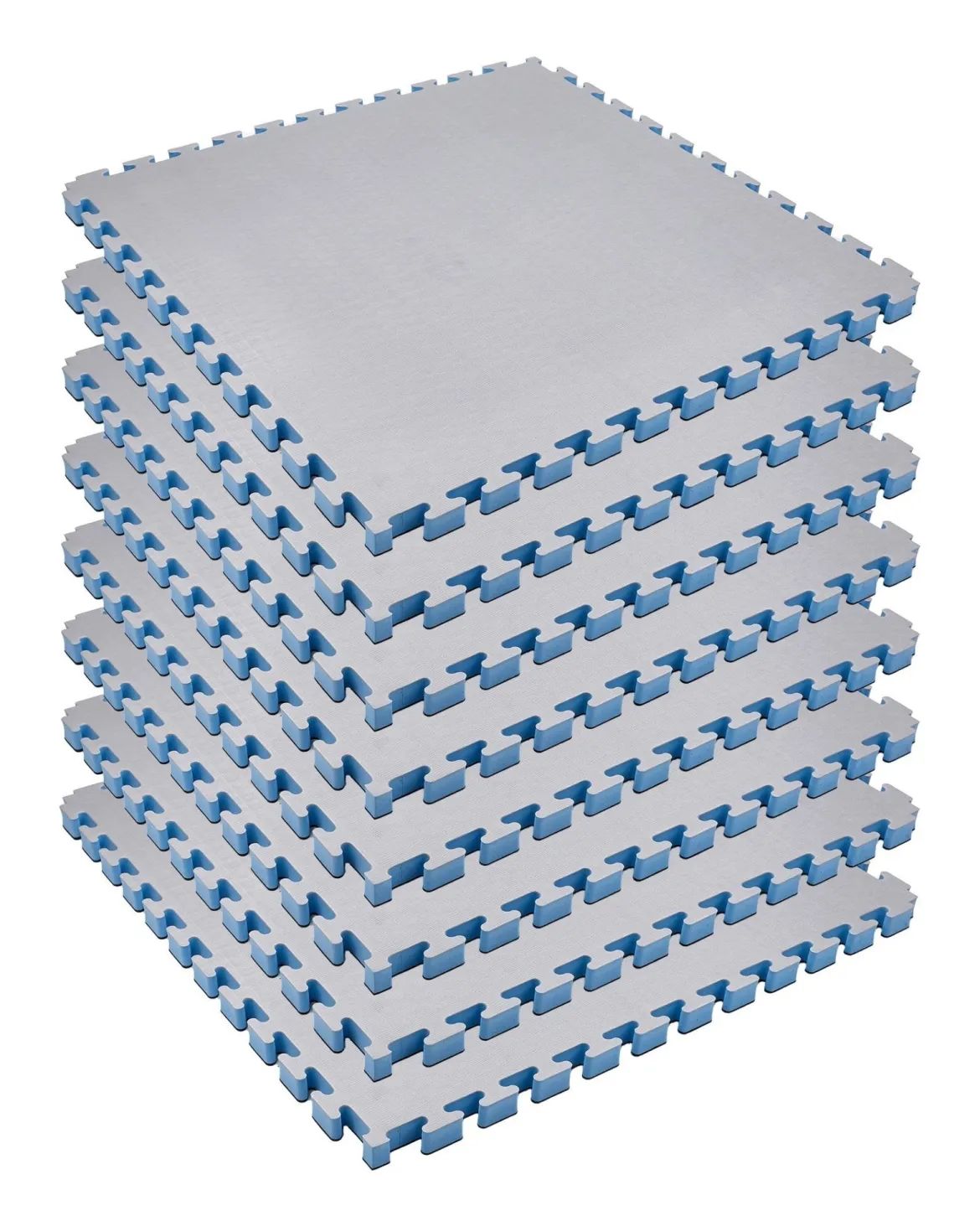 Reversible 1" Puzzle Mat Eight Piece Bundle - Grey/Black