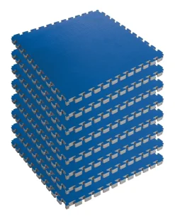 Reversible 1" Puzzle Mat Eight Piece Bundle - Blue/Red