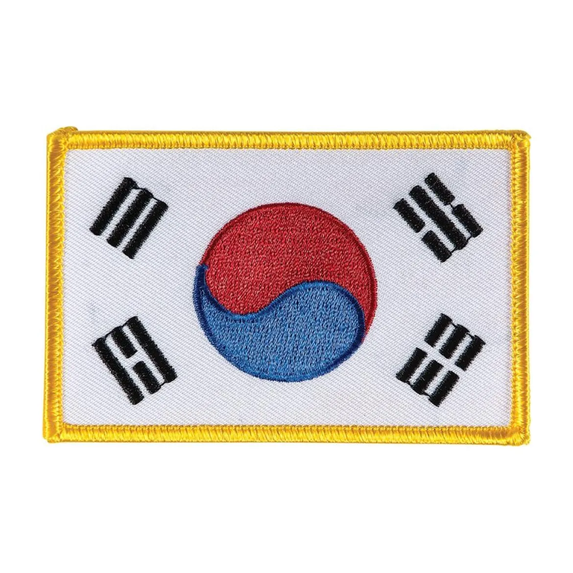 Sewn-In Gold Korean Flag Patch
