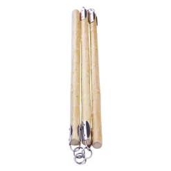 Three Sectional White Wood Staff