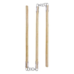 Three Sectional White Wood Staff